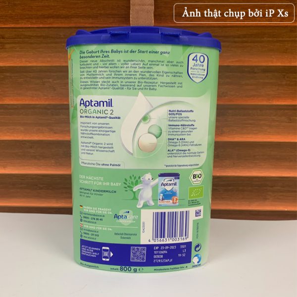 Sữa Aptamil Organic số 2 Của Đức hộp 800g