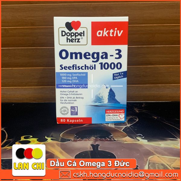 Dầu Cá Doppelherz Omega 3 Seefischol 1000 Của Đức Hộp 80 viên